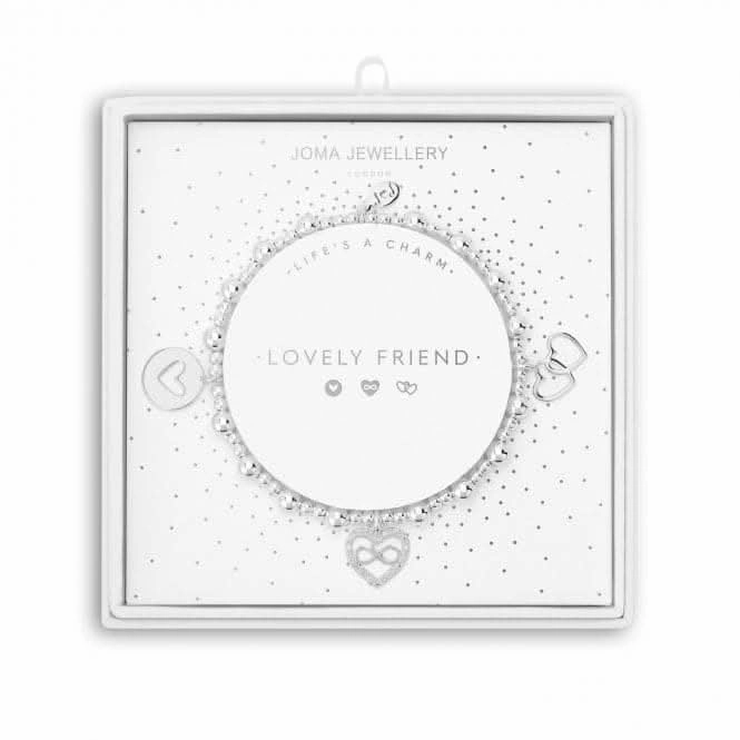 Life's A Charm Lovely Friend Silver Charm 17.5cm Stretch Bracelet 5317