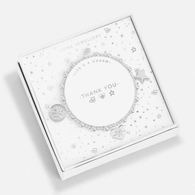 Life's A Charm thank You Silver Plated 17.5cm Bracelet 7193