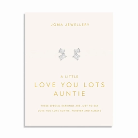 Love You Lots Love You Auntie Silver Plated Earrings 8091