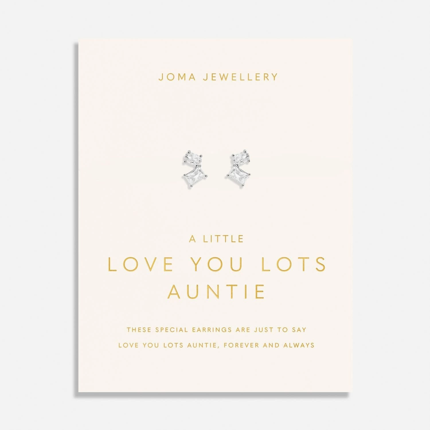 Love You Lots Love You Auntie Silver Plated Earrings 8091