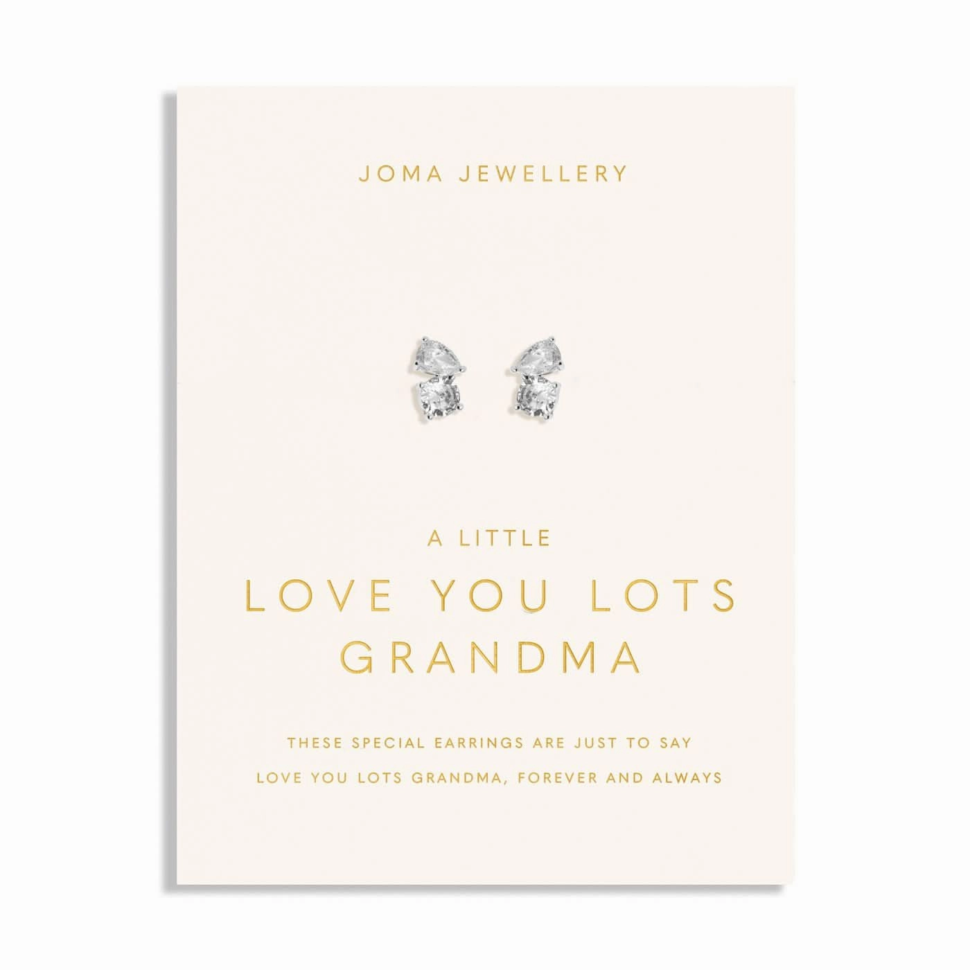 Love You Lots Love You Grandma Silver Plated Earrings 8095