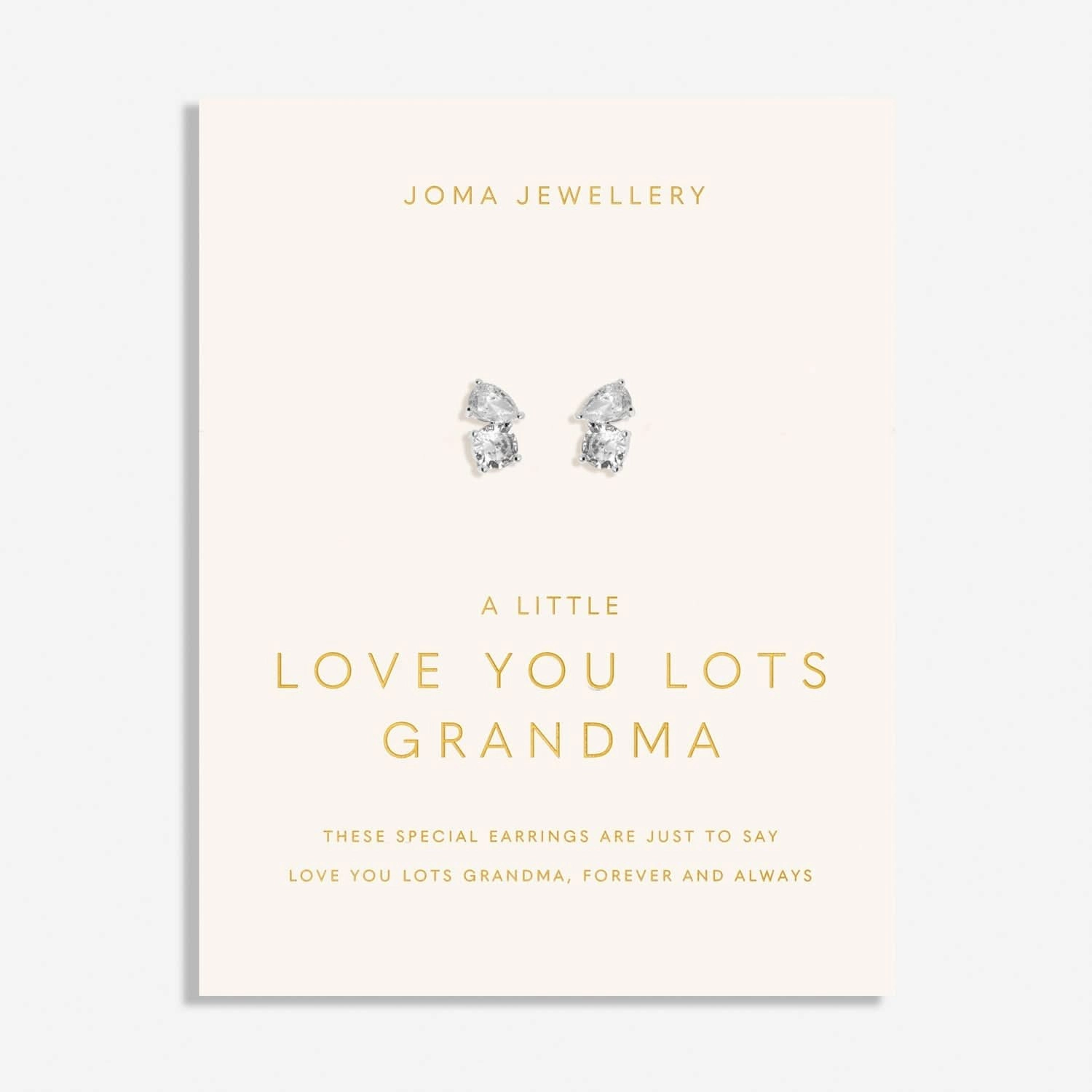 Love You Lots Love You Grandma Silver Plated Earrings 8095