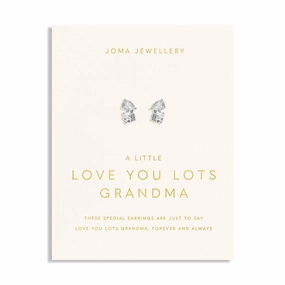 Love You Lots Love You Grandma Silver Plated Earrings 8095