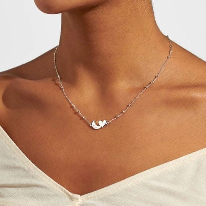 Love You To the Moon Back Silver Plated 46cm   5cm Necklace 6731