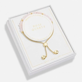 Mainfestones Rose Quartz Gold Plated 24.5cm Stretch Bracelet 6891