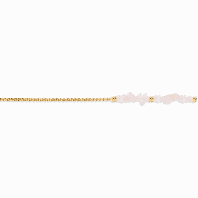 Mainfestones Rose Quartz Gold Plated 24.5cm Stretch Bracelet 6891