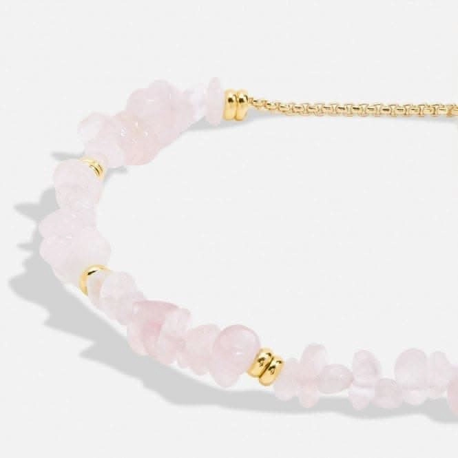 Mainfestones Rose Quartz Gold Plated 24.5cm Stretch Bracelet 6891