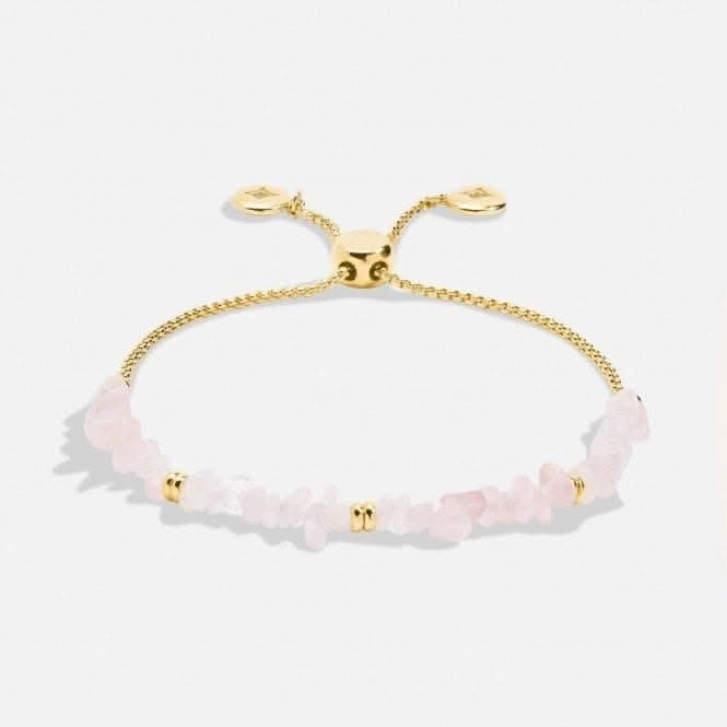 Mainfestones Rose Quartz Gold Plated 24.5cm Stretch Bracelet 6891