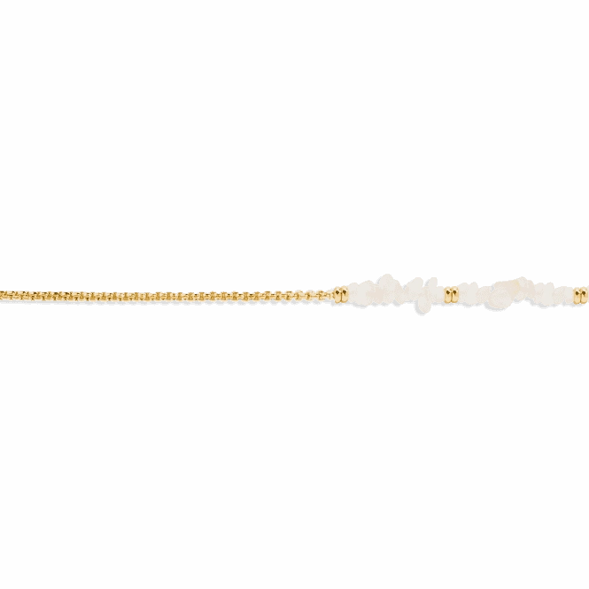 Mainfestones White Jade Gold Plated 24.5cm Adjustable Bracelet 6892