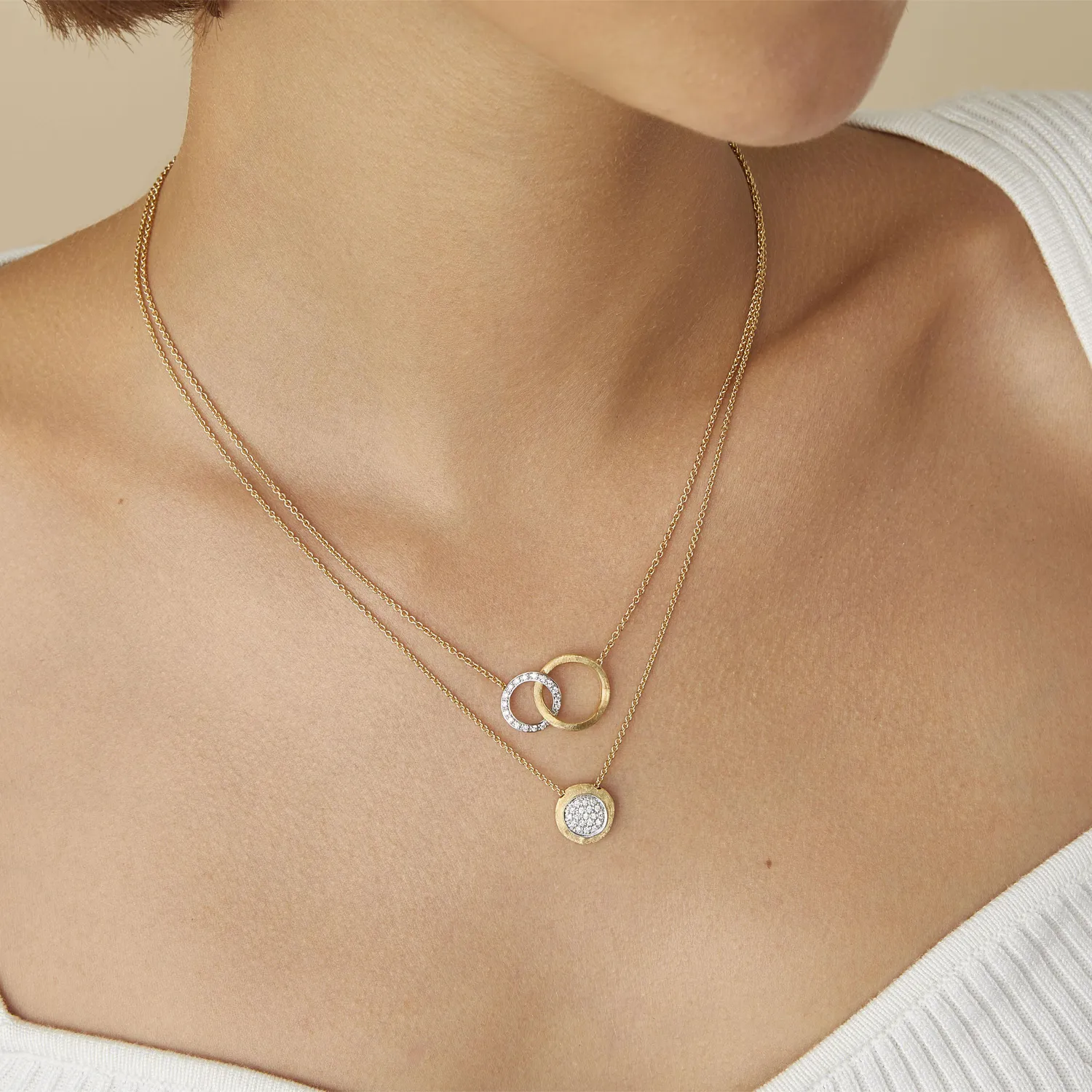 Marco Bicego Delicati 18ct Yellow Gold 0.14ct Diamond Necklace