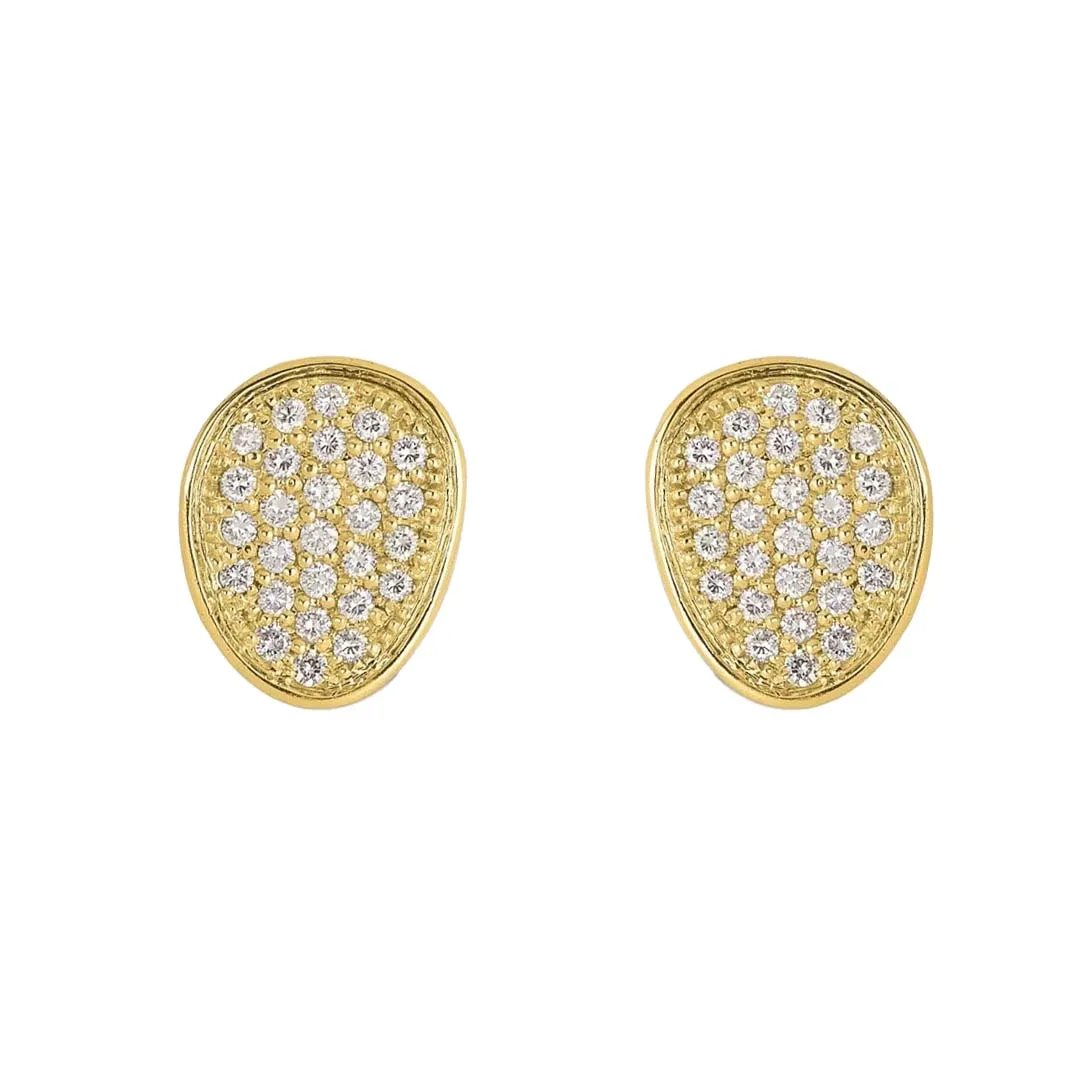 Marco Bicego Lunaria Alta 18ct Yellow Gold 1.06ct Diamond Stud Earrings