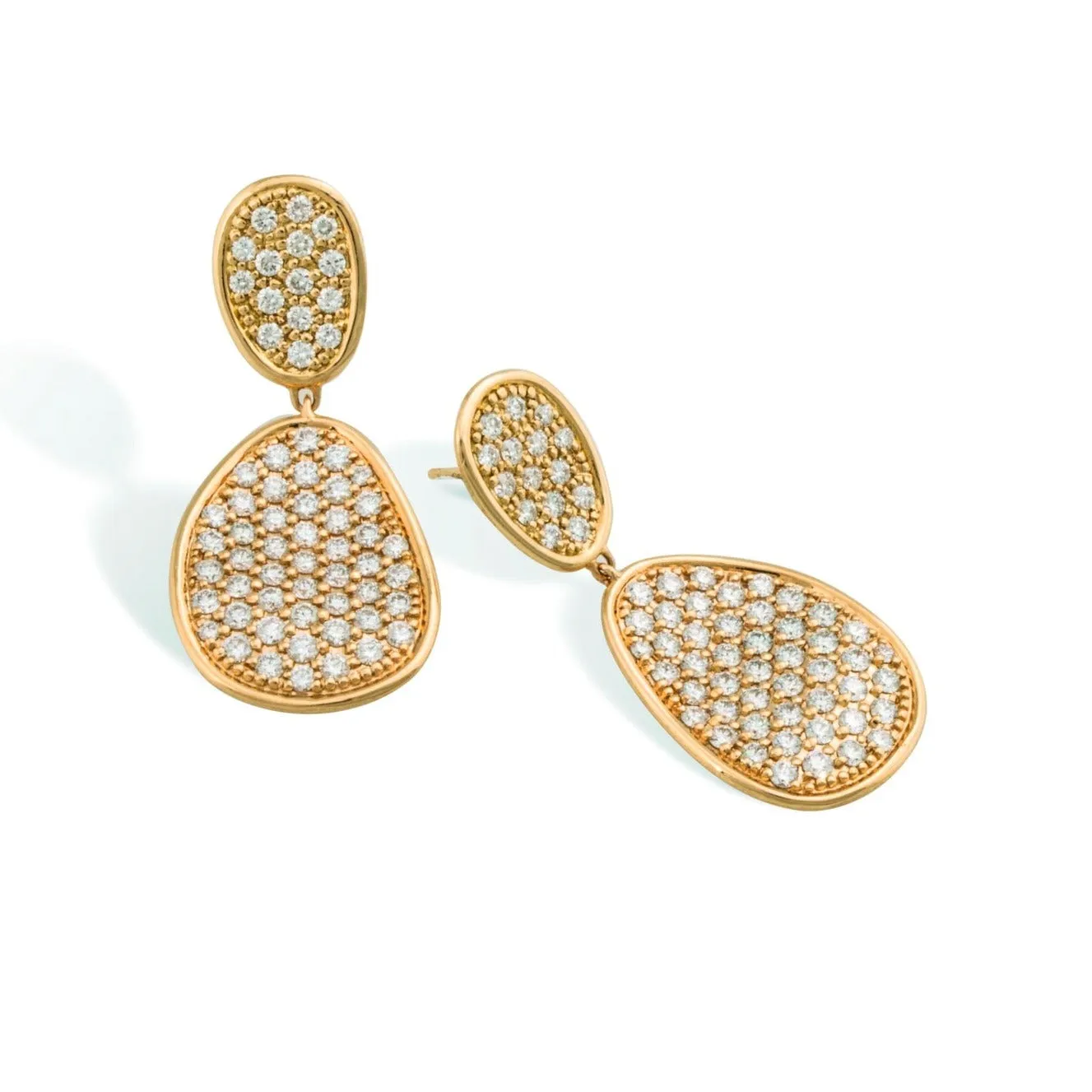 Marco Bicego Lunaria Alta 18ct Yellow Gold 2.41ct Diamond Drop Earrings