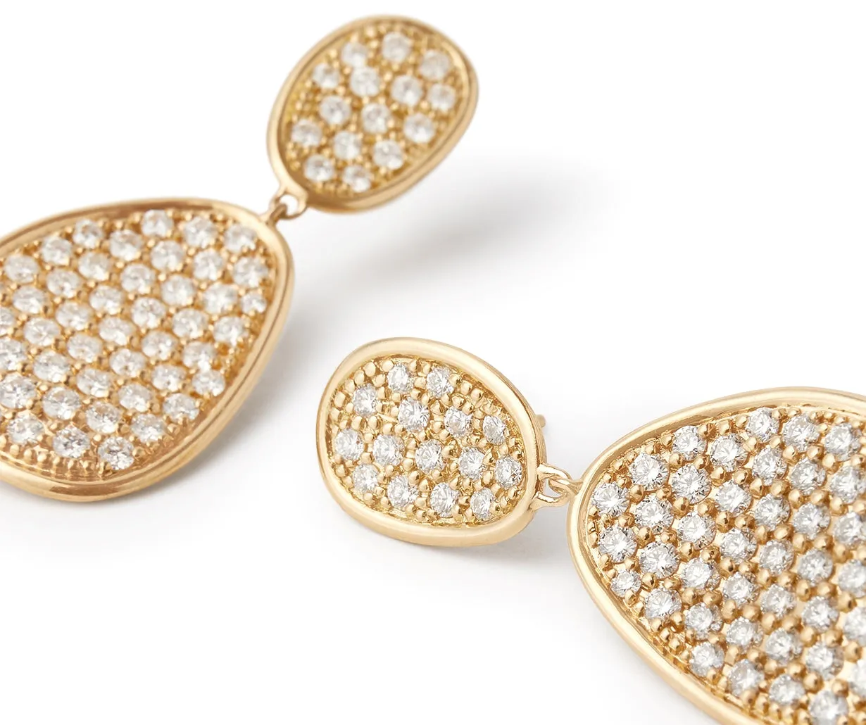 Marco Bicego Lunaria Alta 18ct Yellow Gold 2.41ct Diamond Drop Earrings