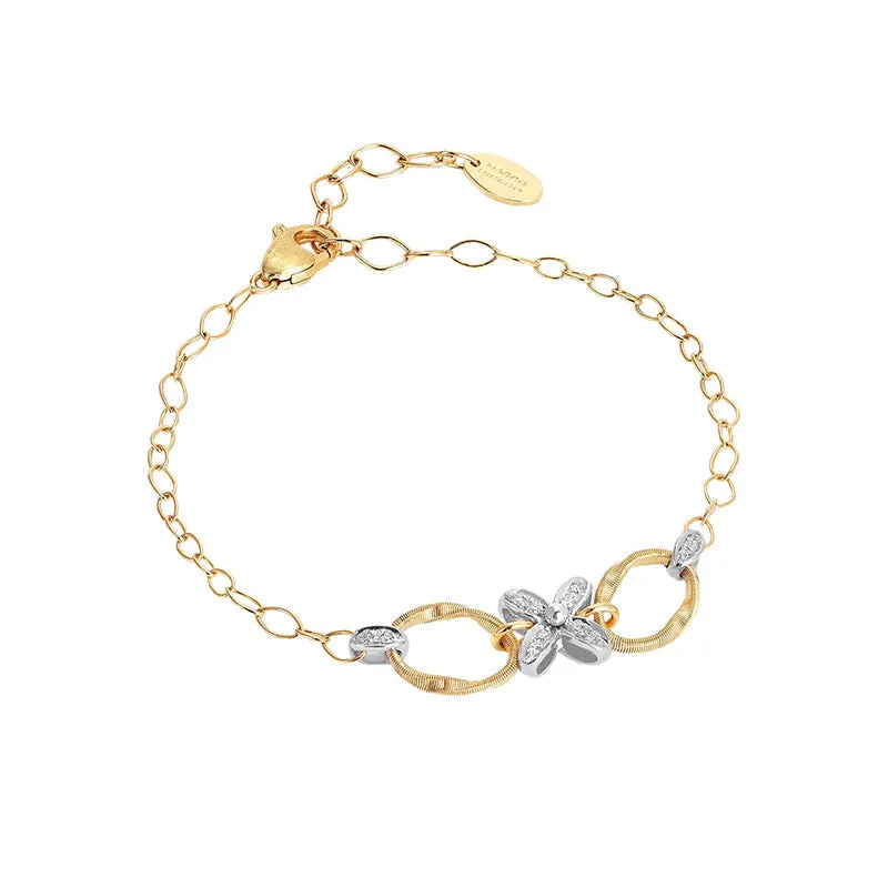 Marco Bicego Marrakech Onde 18ct Yellow Gold Diamond Flower Bracelet D