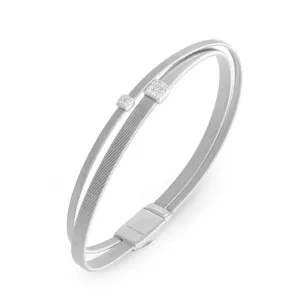 Marco Bicego Masai 18ct White Gold 0.10ct Diamond Crossover Bracelet