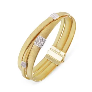 Marco Bicego Masai 18ct Yellow Gold 0.43ct Diamond Crossover Bracelet