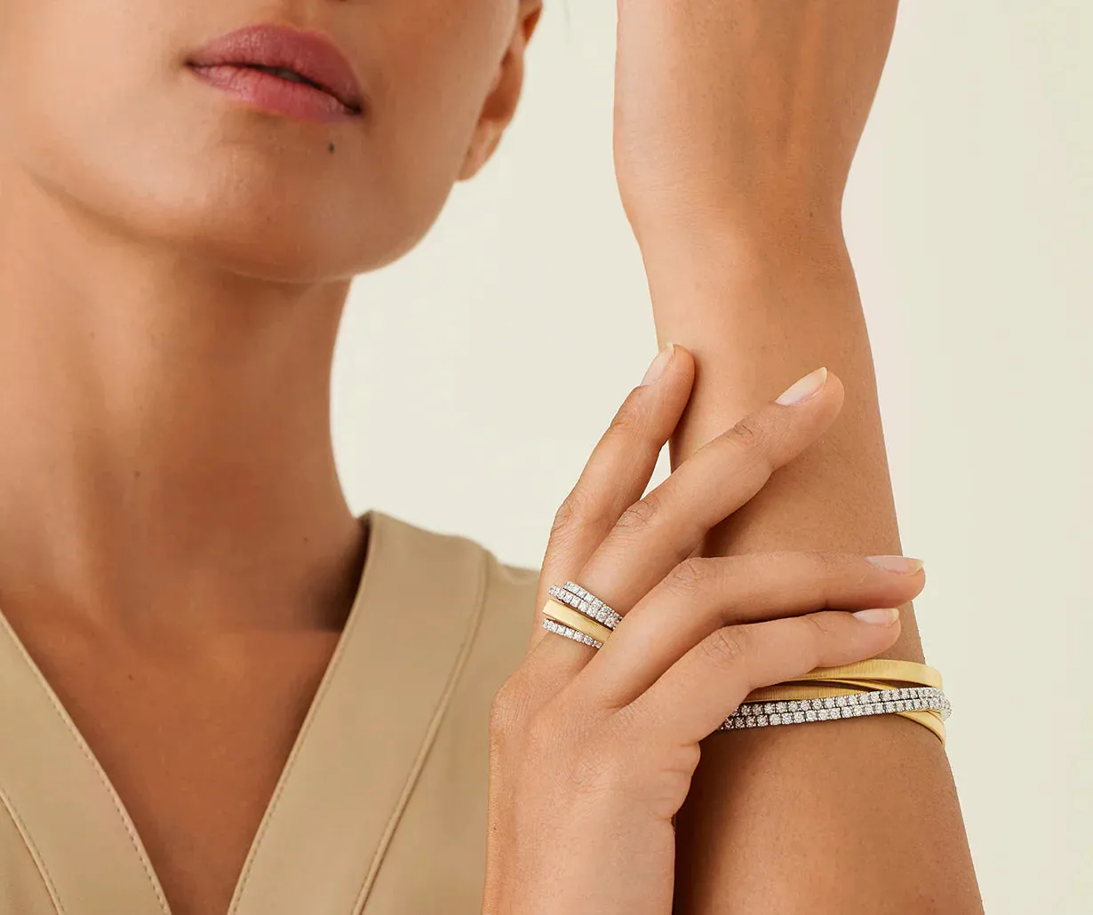 Marco Bicego Masai 18ct Yellow Gold 4-Strand Coil 1.03ct Diamond Ring