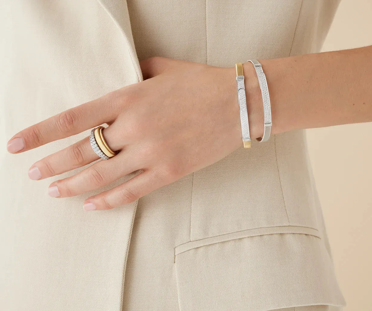 Marco Bicego Masai 18ct Yellow Gold Coil 0.50ct Diamond Bangle