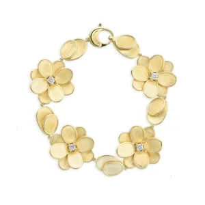 Marco Bicego Petali 18ct Yellow Gold 0.32ct Diamond Flower Bracelet
