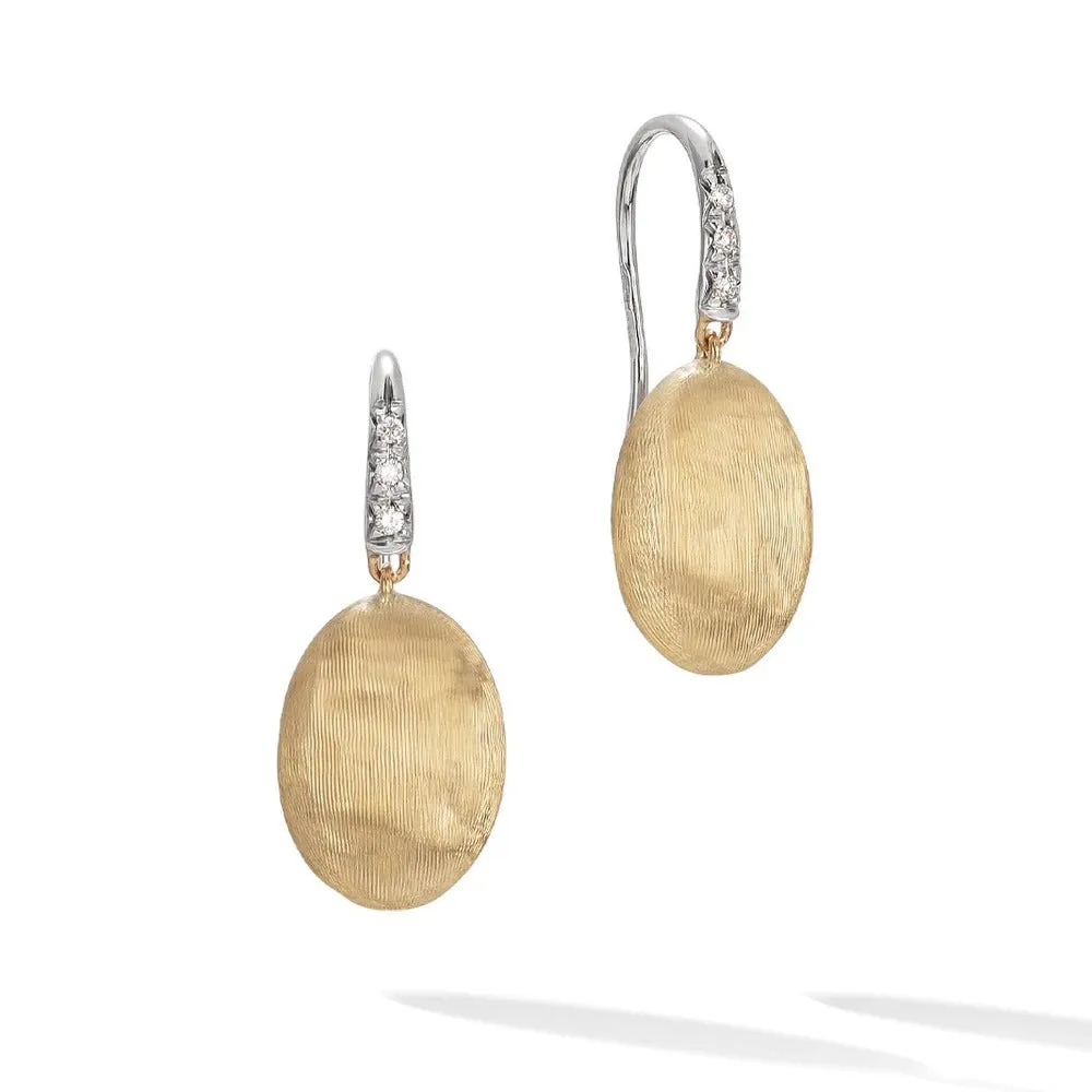 Marco Bicego Siviglia 18ct Yellow Gold Diamond Grande French Hook Earrings