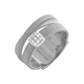 Marco Bicego Masai 18ct White Gold 0.07ct Diamond Three Row Ring