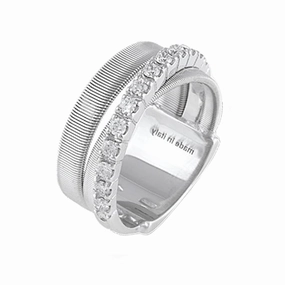 Marco Bicego Masai 18ct White Gold 0.39ct Diamond Three Strand Ring