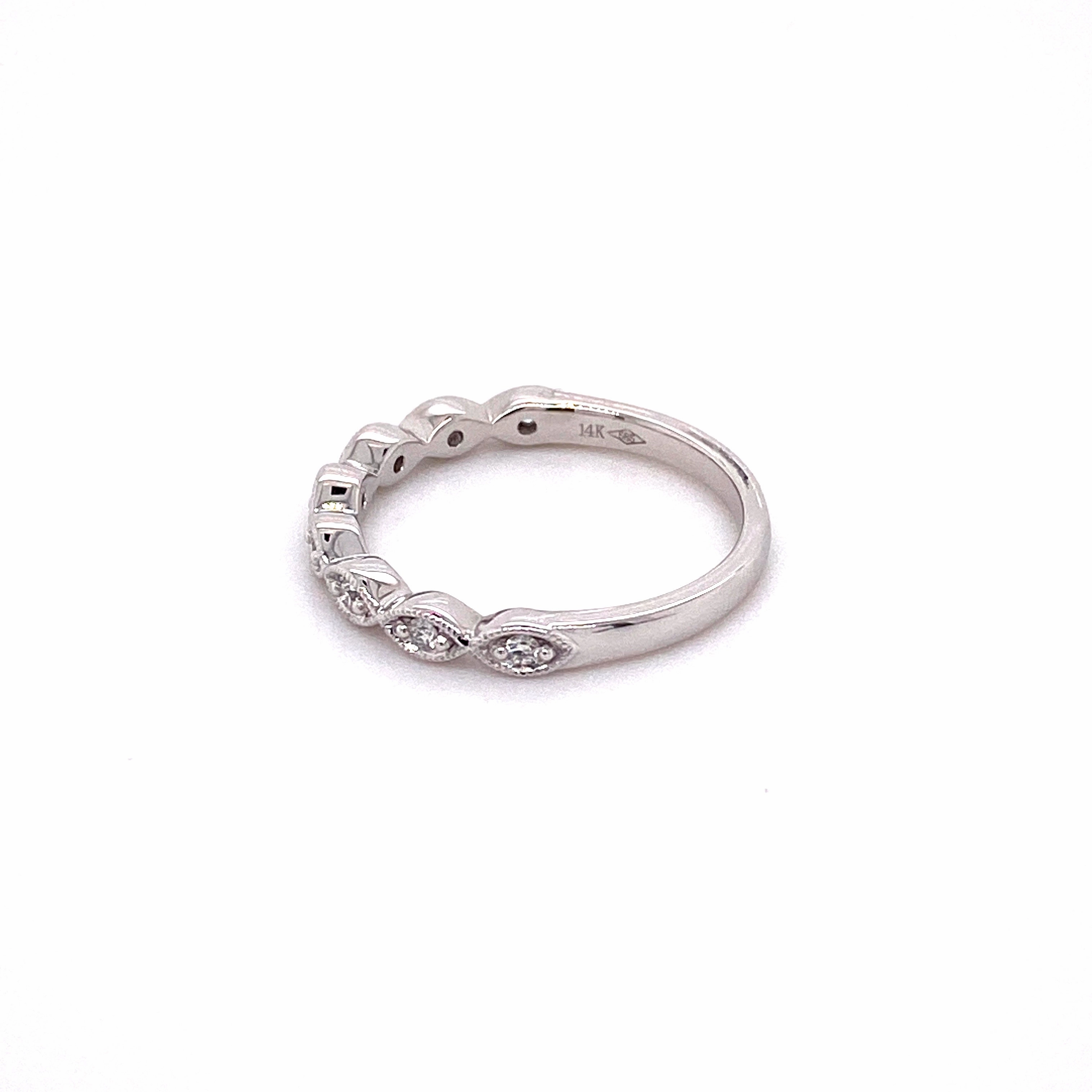 Marquise White Gold Stacker Ring