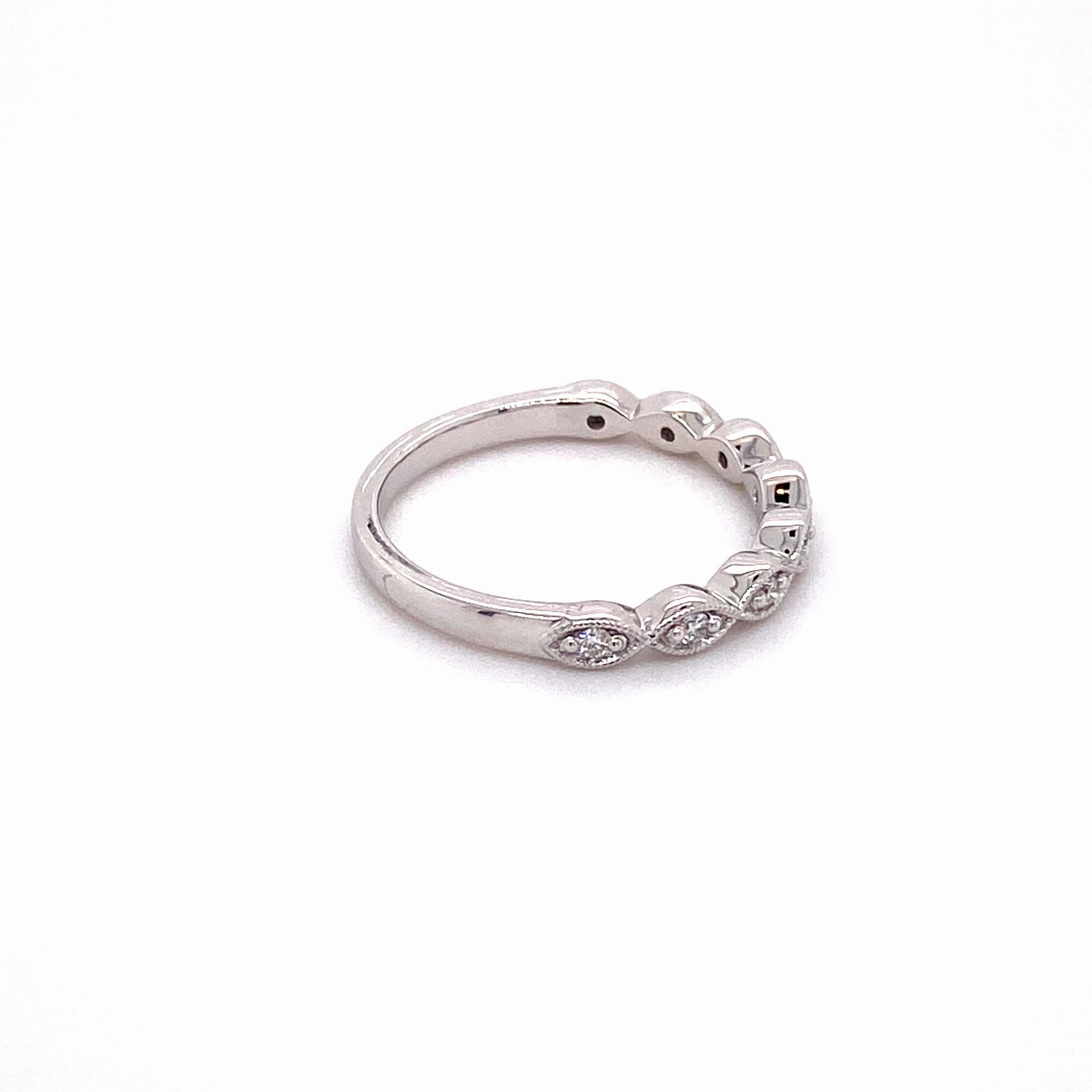 Marquise White Gold Stacker Ring