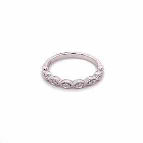 Marquise White Gold Stacker Ring