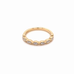 Marquise Yellow Gold Stacker Ring