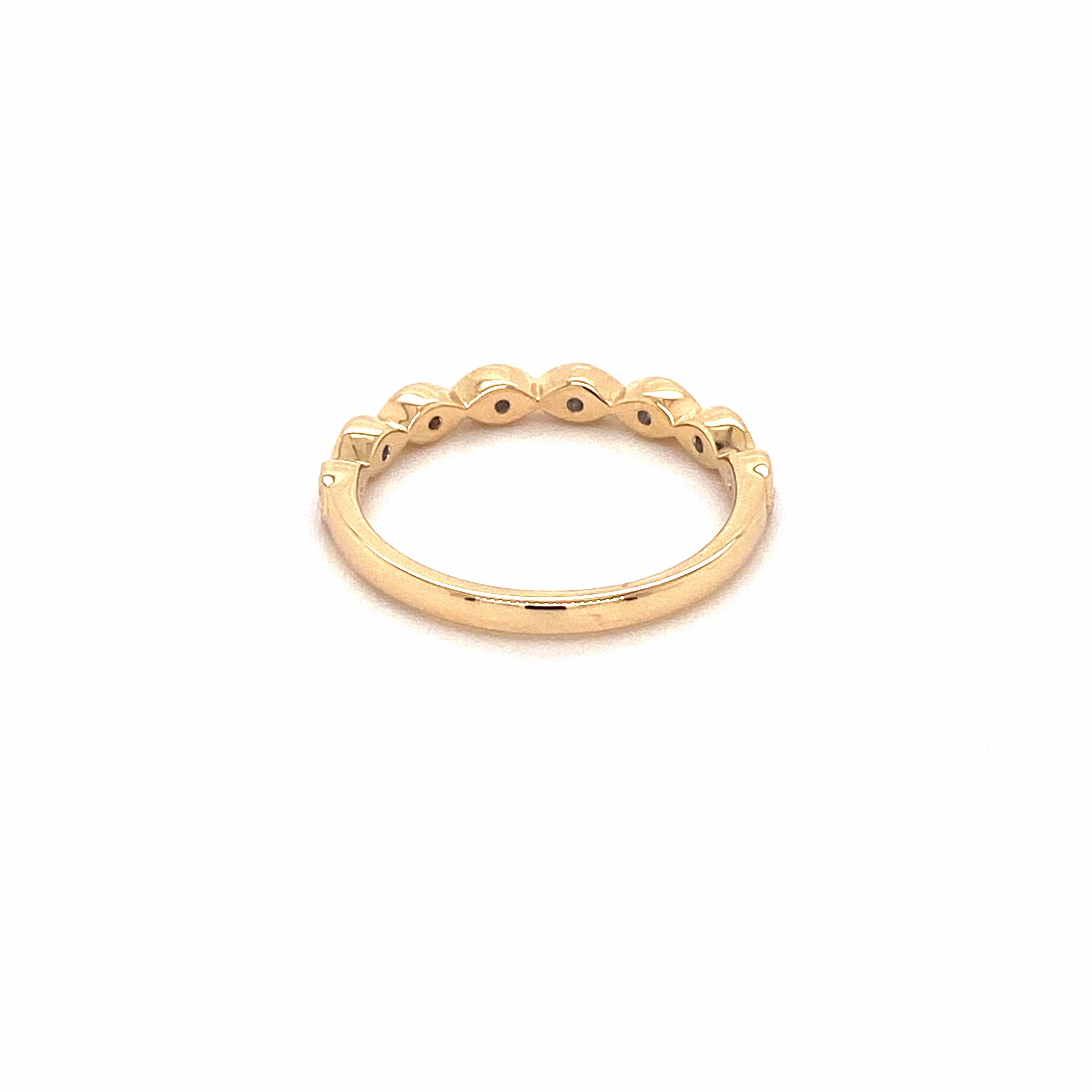 Marquise Yellow Gold Stacker Ring
