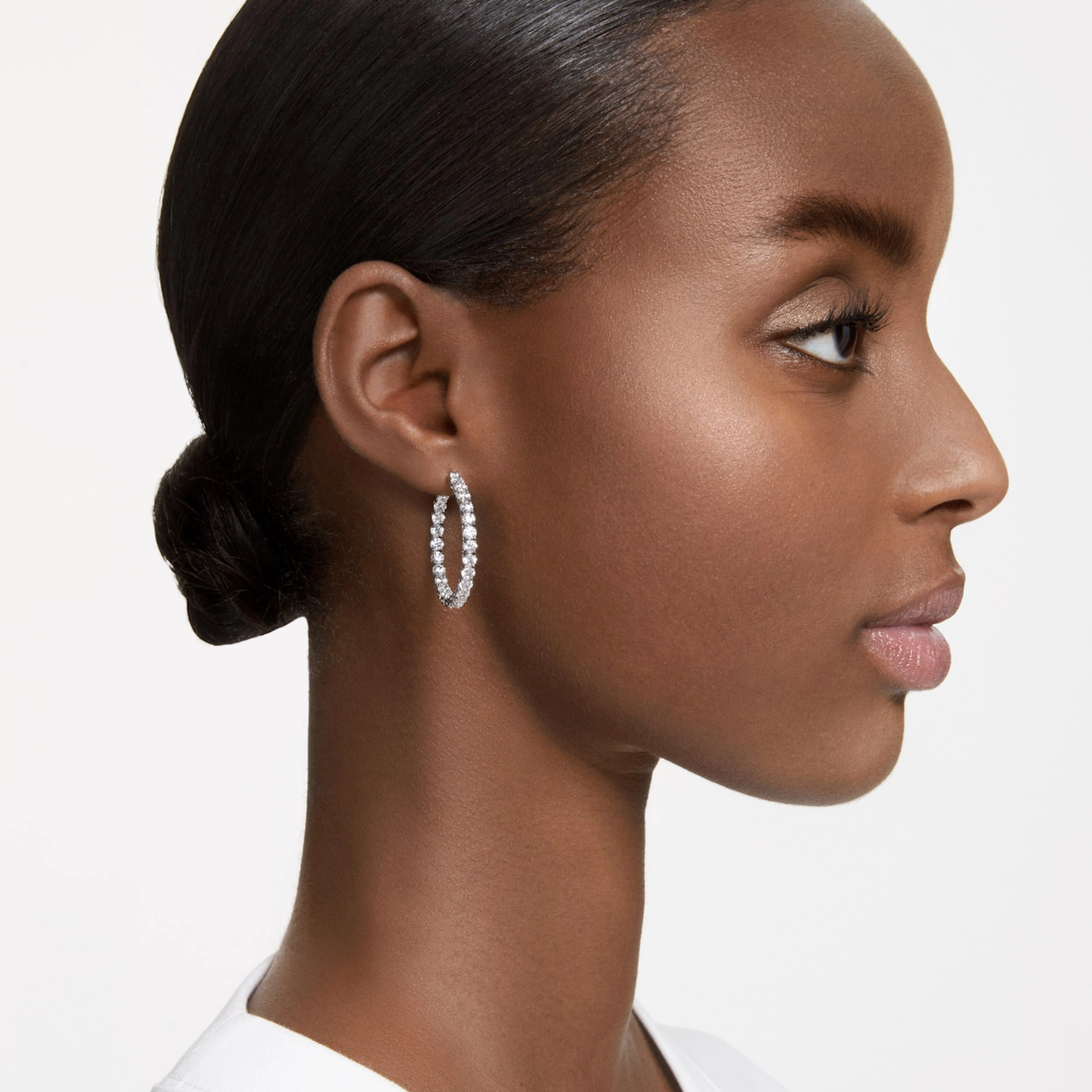 Matrix hoop earrings (White)