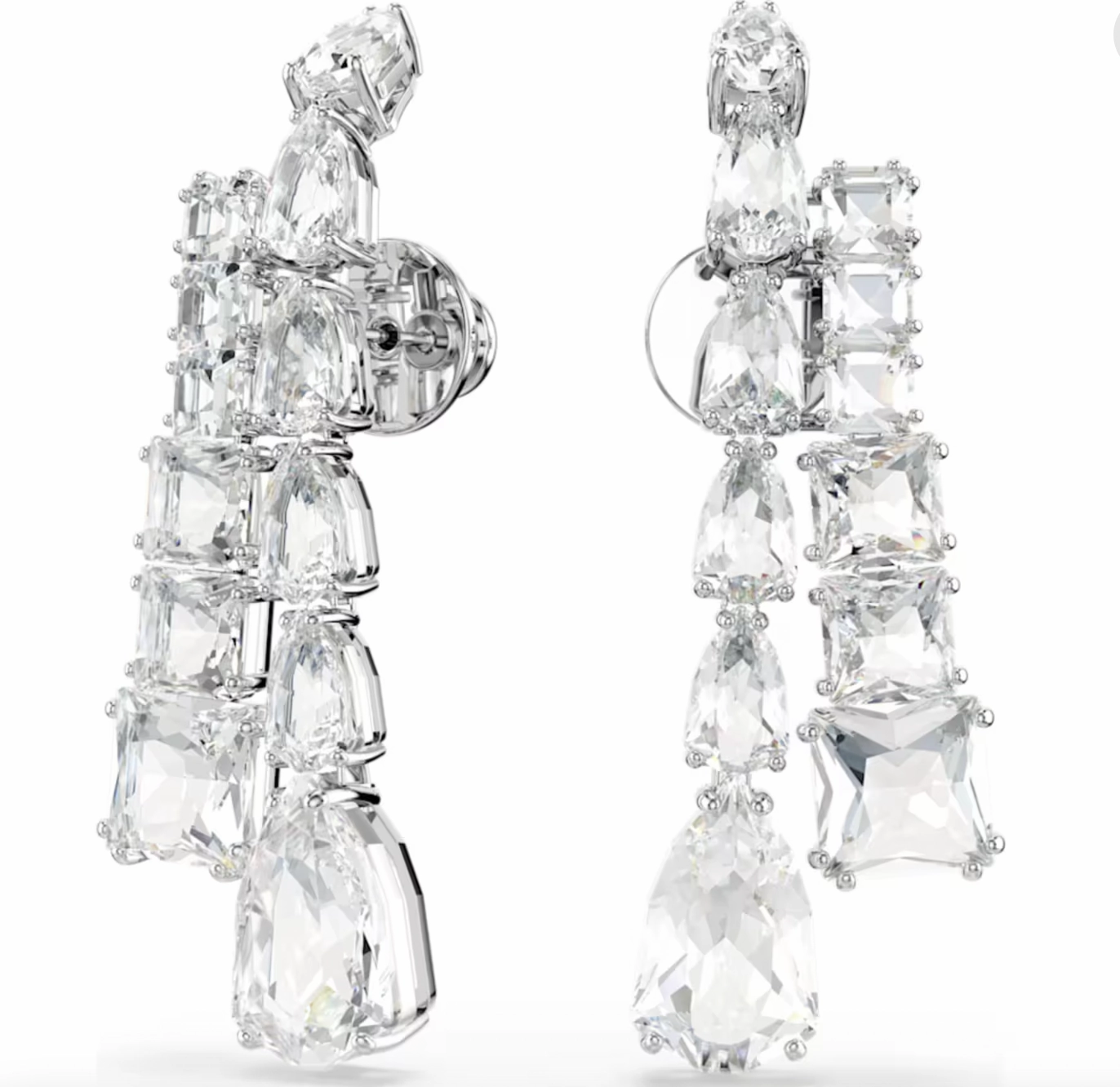 Matrix Mixed Cuts, White Drop Earring