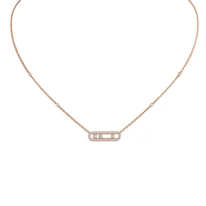 Messika Baby Move Pave 18ct Rose Gold 0.35ct Diamond Necklace