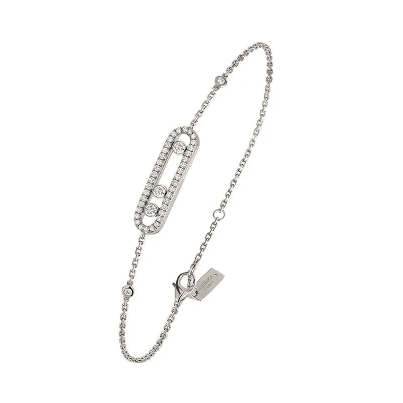 Messika Baby Move Pave 18ct White Gold 0.30ct Diamond Bracelet