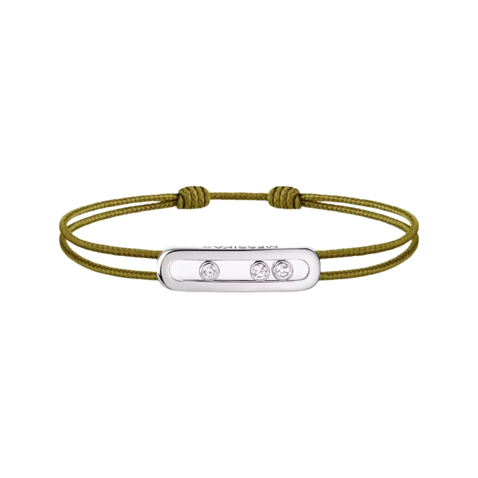 Messika Care(s) 18ct White Gold & Diamond Khaki Cord Bracelet