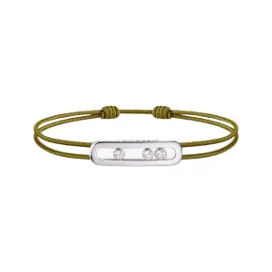 Messika Care(s) 18ct White Gold & Diamond Khaki Cord Bracelet