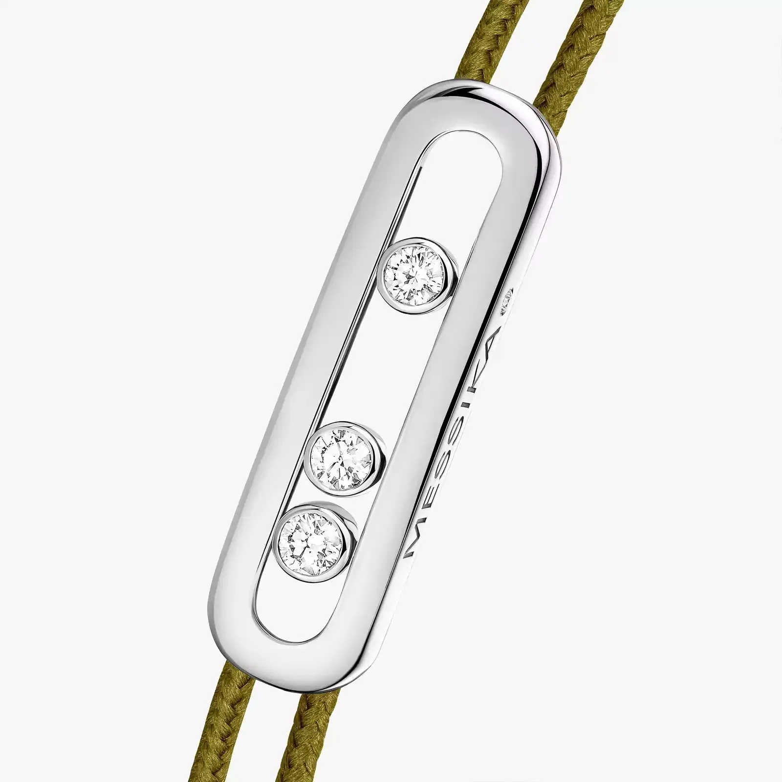 Messika Care(s) 18ct White Gold & Diamond Khaki Cord Bracelet