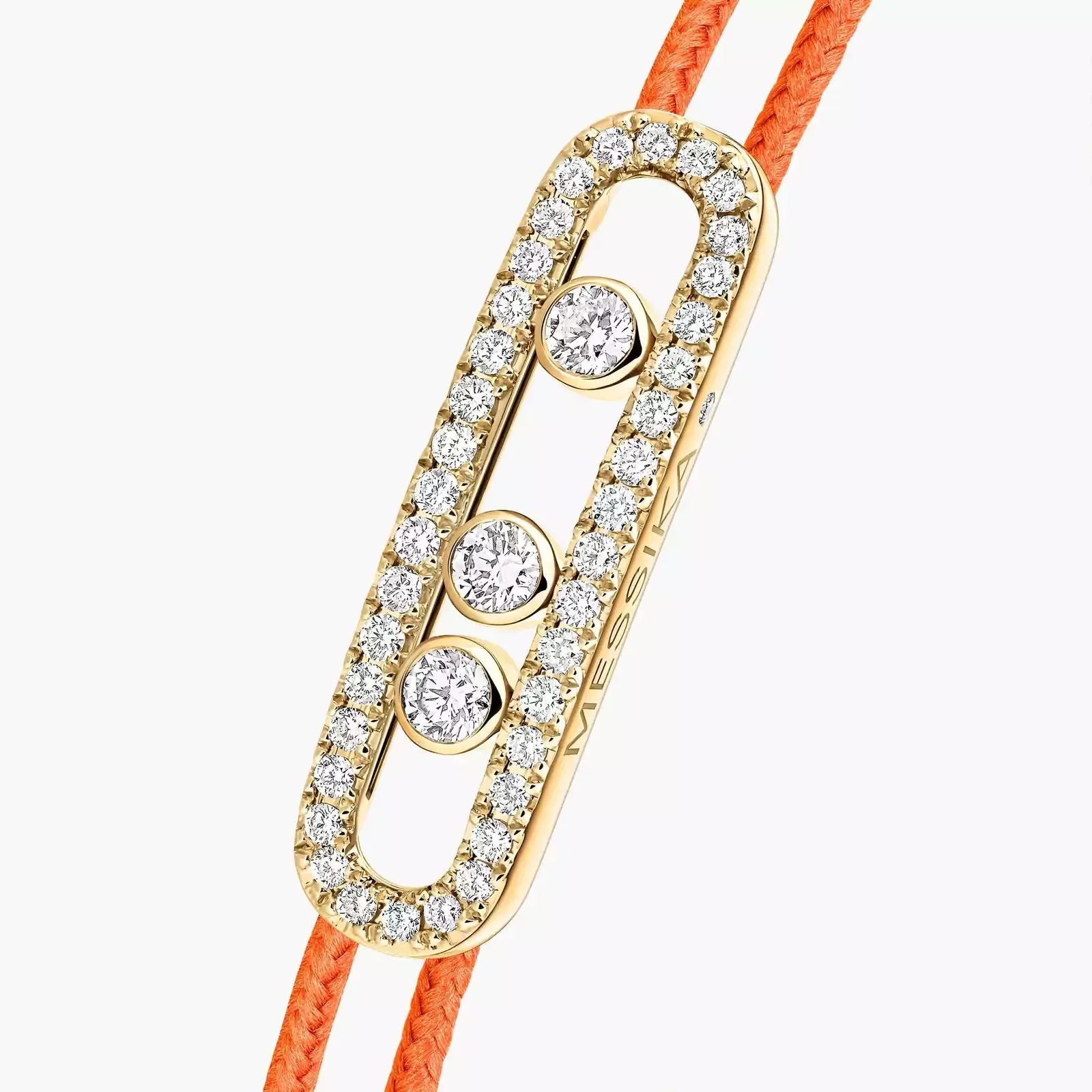 Messika Care(s) 18ct Yellow Gold & 0.26ct Diamond Orange Cord Pav Bracelet