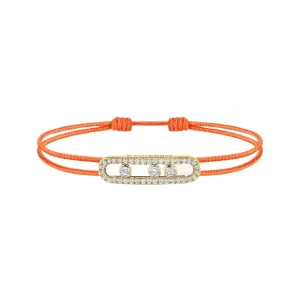 Messika Care(s) 18ct Yellow Gold & 0.26ct Diamond Orange Cord Pav Bracelet
