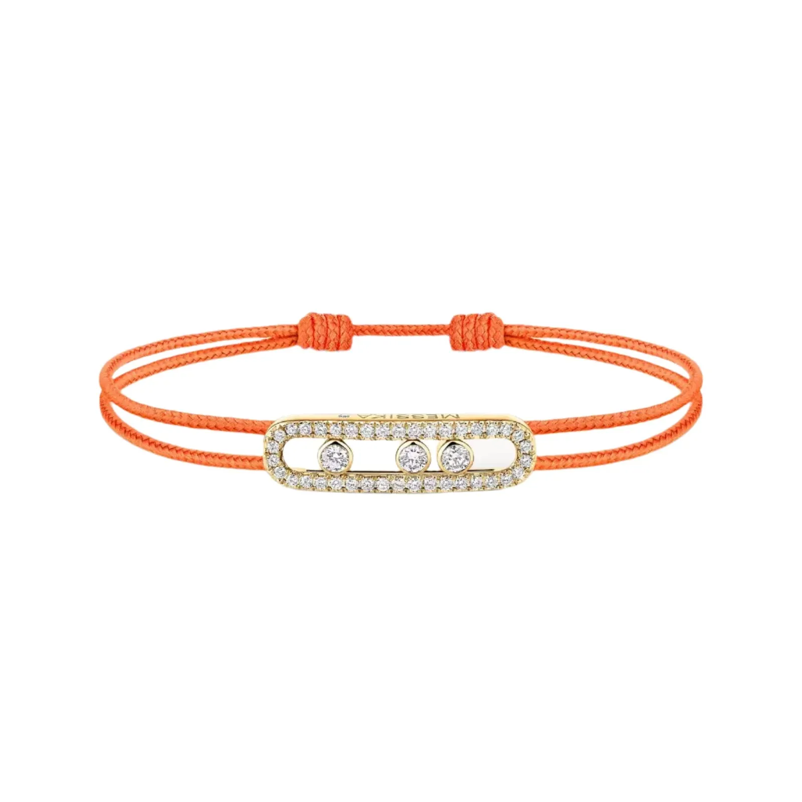 Messika Care(s) 18ct Yellow Gold & 0.26ct Diamond Orange Cord Pav Bracelet