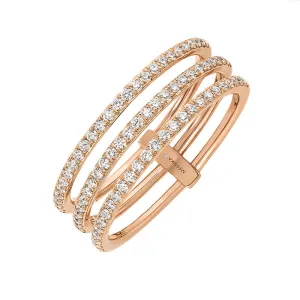 Messika Gatsby 18ct Rose Gold 0.41ct Diamond Three Row Ring