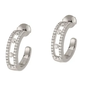 Messika Move Pave 18ct White Gold 0.50ct Diamond Hoop Earrings