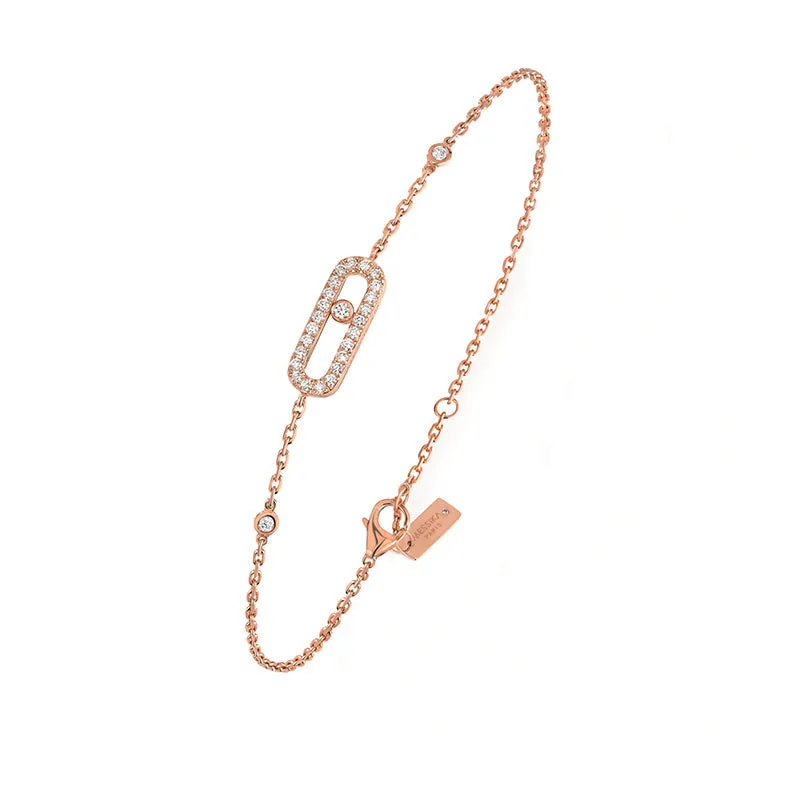 Messika Move Uno Pave 18ct Rose Gold 0.20ct Diamond Bracelet