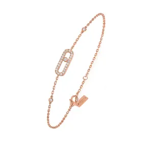 Messika Move Uno Pave 18ct Rose Gold 0.20ct Diamond Bracelet