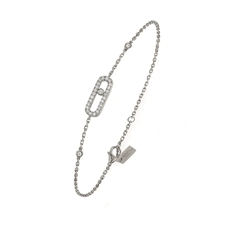 Messika Move Uno Pave 18ct White Gold 0.20ct Diamond Bracelet