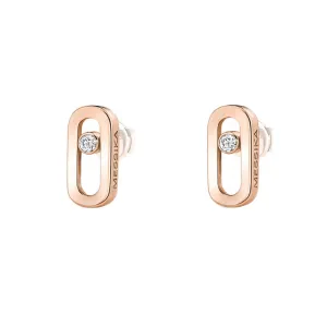 Messika Move Uno Plain 18ct Rose Gold Diamond Stud Earrings