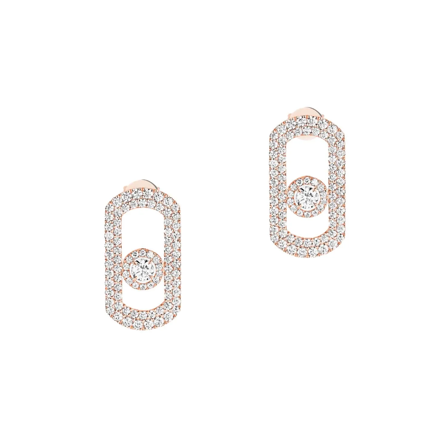 Messika So Move 18ct Rose Gold 1.30ct Diamond Pave Stud Earrings