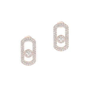 Messika So Move 18ct Rose Gold 1.30ct Diamond Pave Stud Earrings