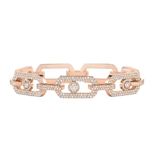 Messika So Move 18ct Rose Gold 3.28ct Diamond Pave Link Bracelet
